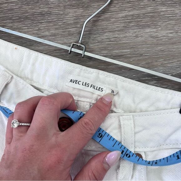 Avev les filles white straight leg high rise jeans women’s size 28 - Picture 6 of 10